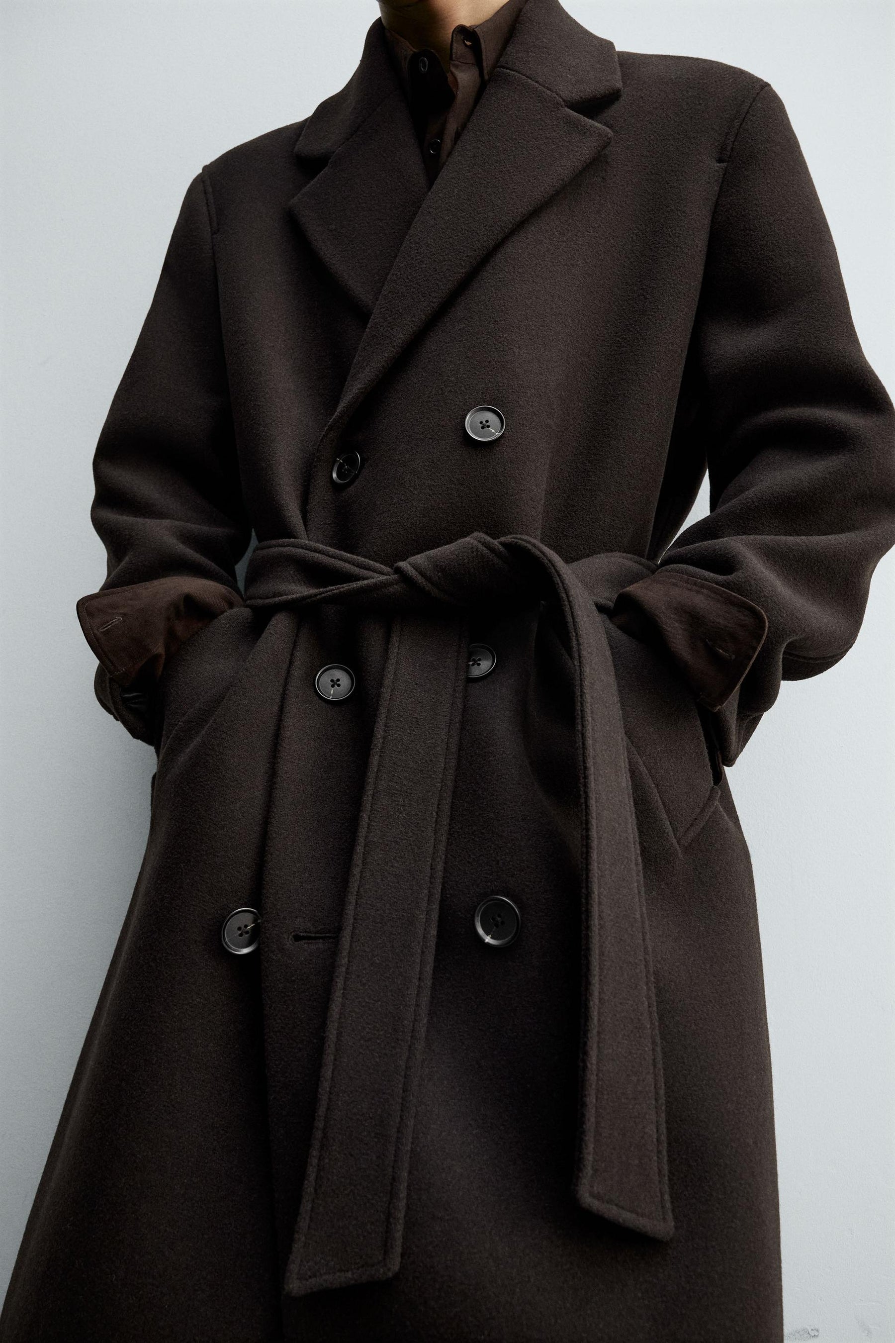 Belted Wool Blend Coat