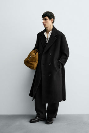DOUBLE-BREASTED WOOL BLEND COAT WITH BELT - Image 4