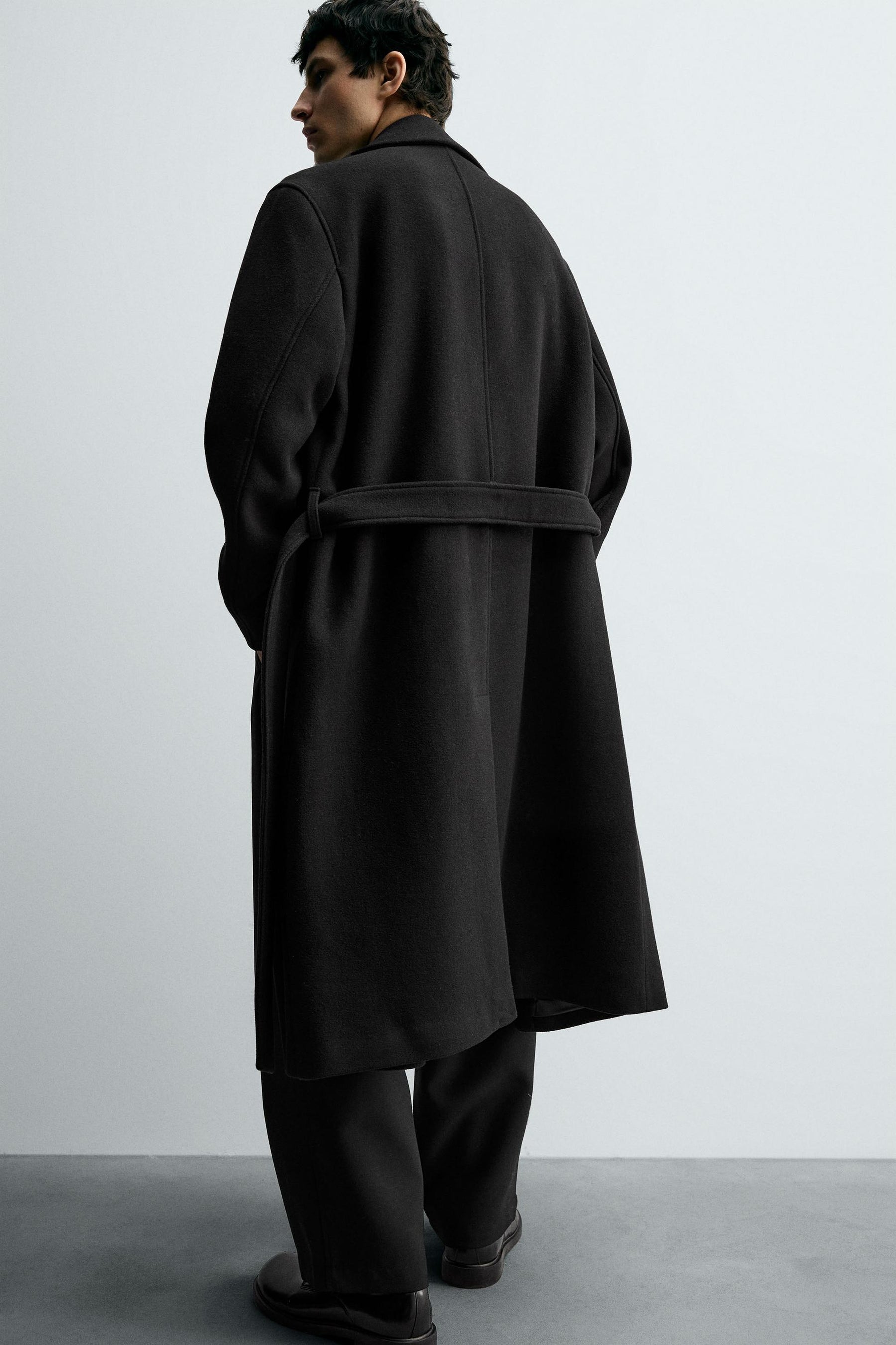 DOUBLE-BREASTED WOOL BLEND COAT WITH BELT - Image 6