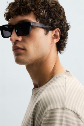 STRIPED COTTON - LINEN KNIT T-SHIRT - Image 5