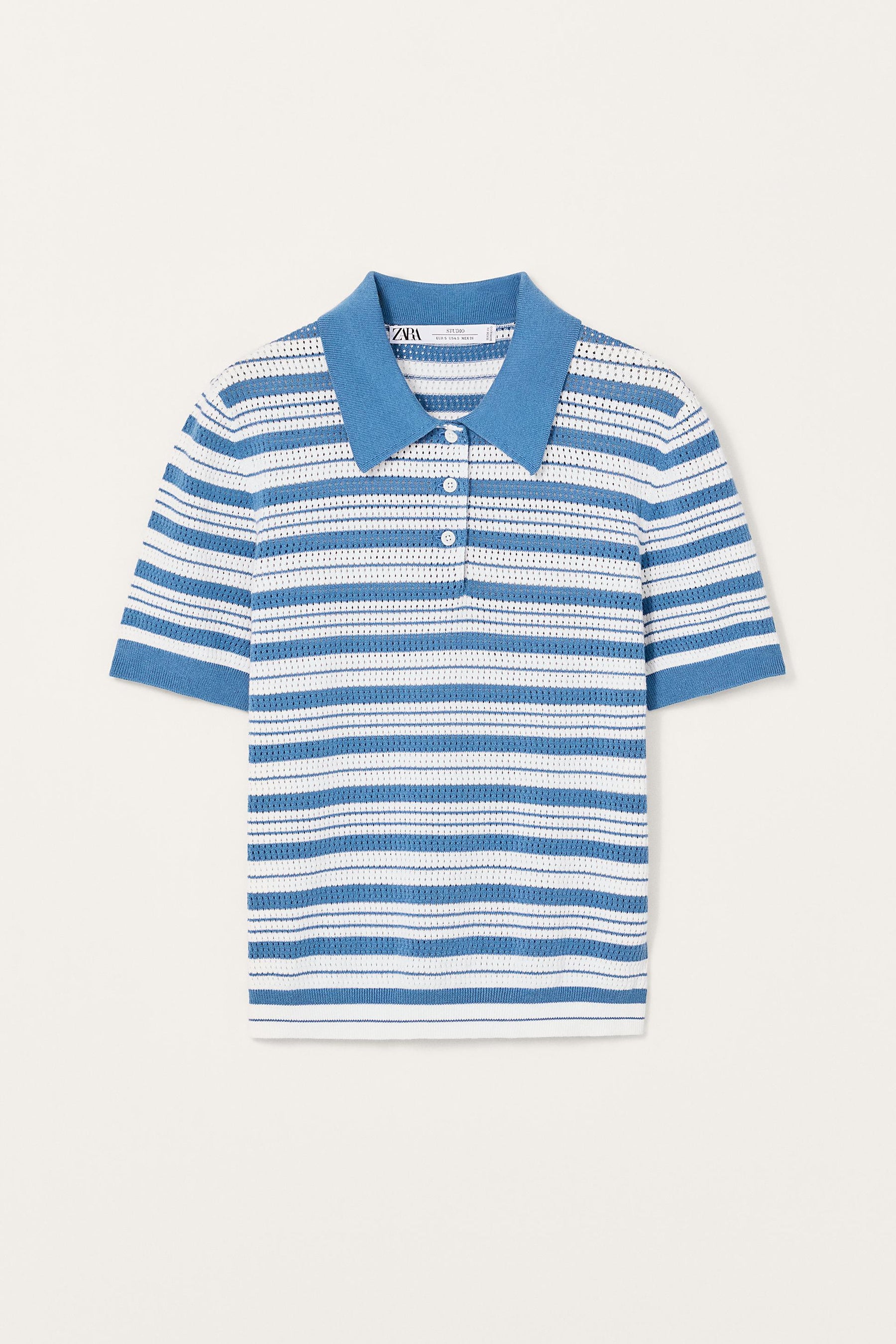 Striped Knit Polo Shirt