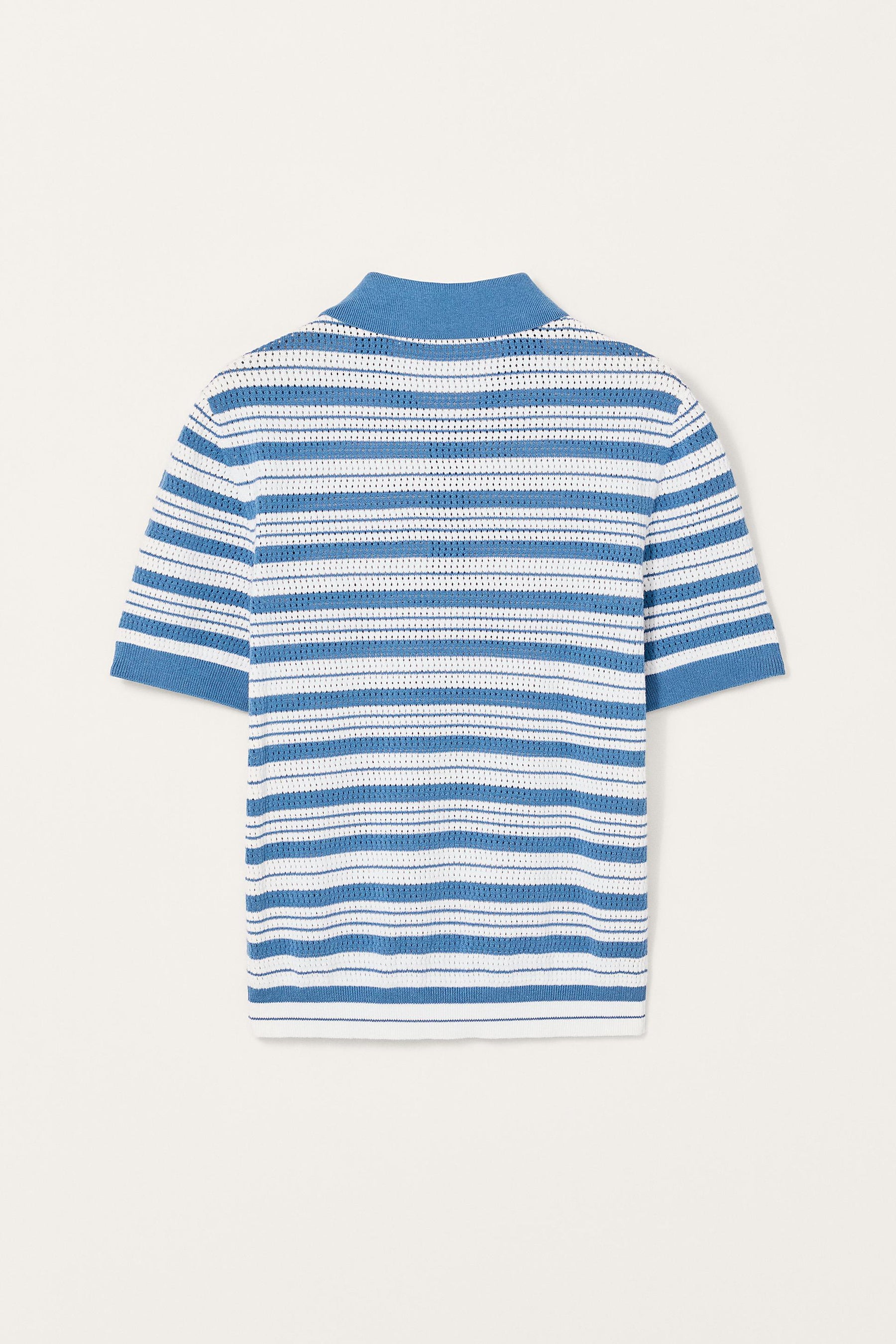 Striped Knit Polo Shirt