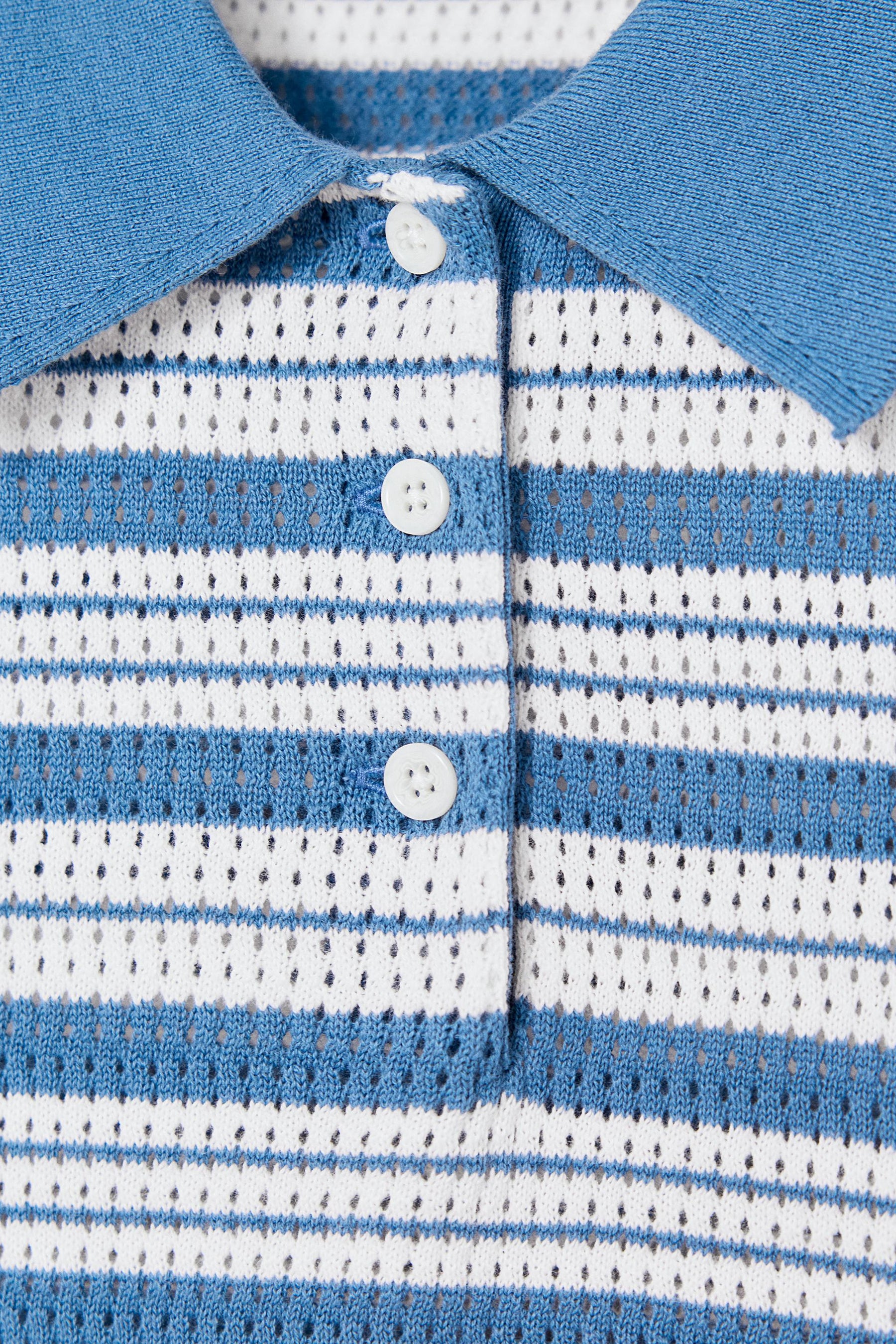 Striped Knit Polo Shirt