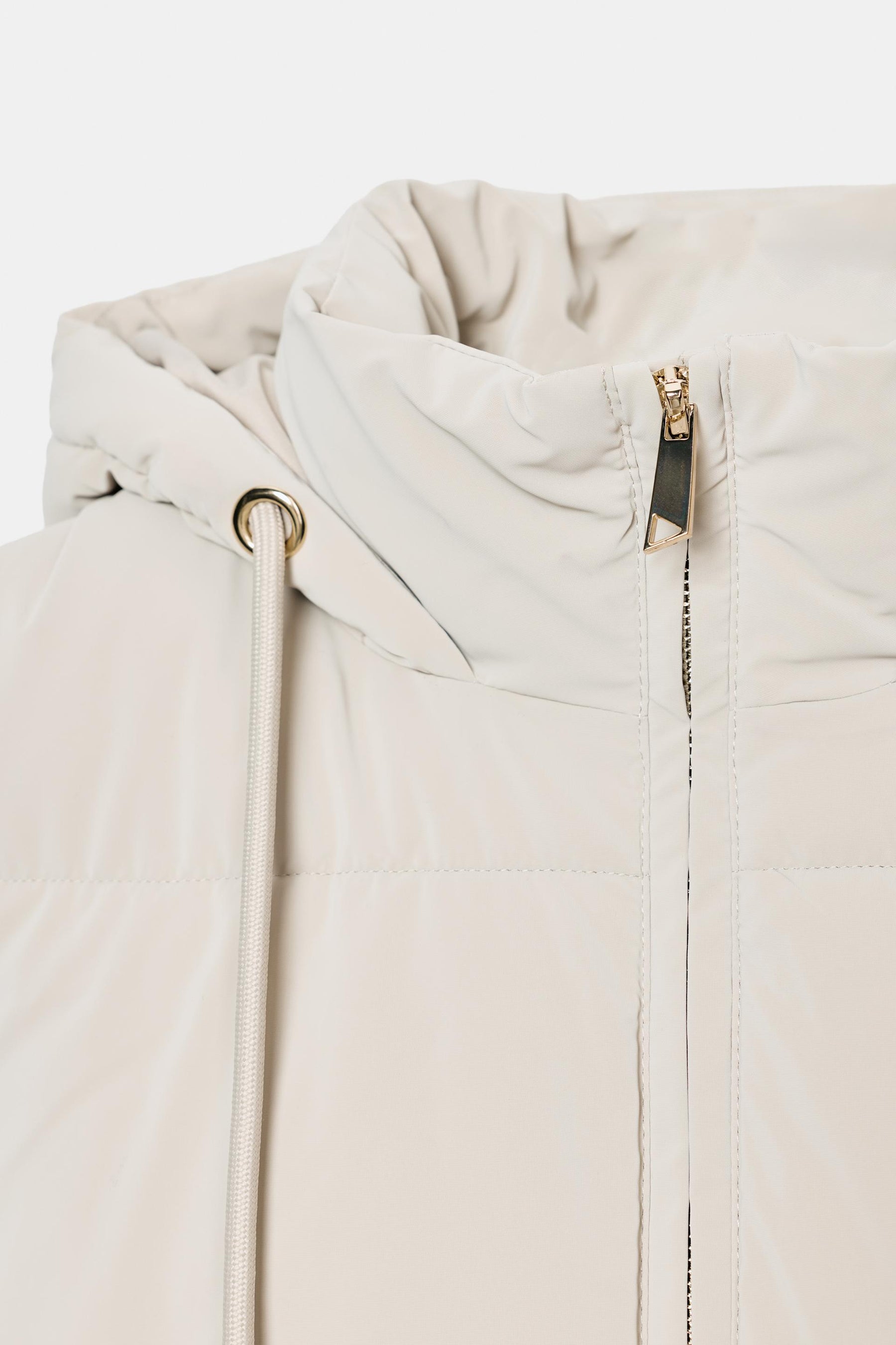 LONG QUILTED GILET WITH HOOD - Image 9