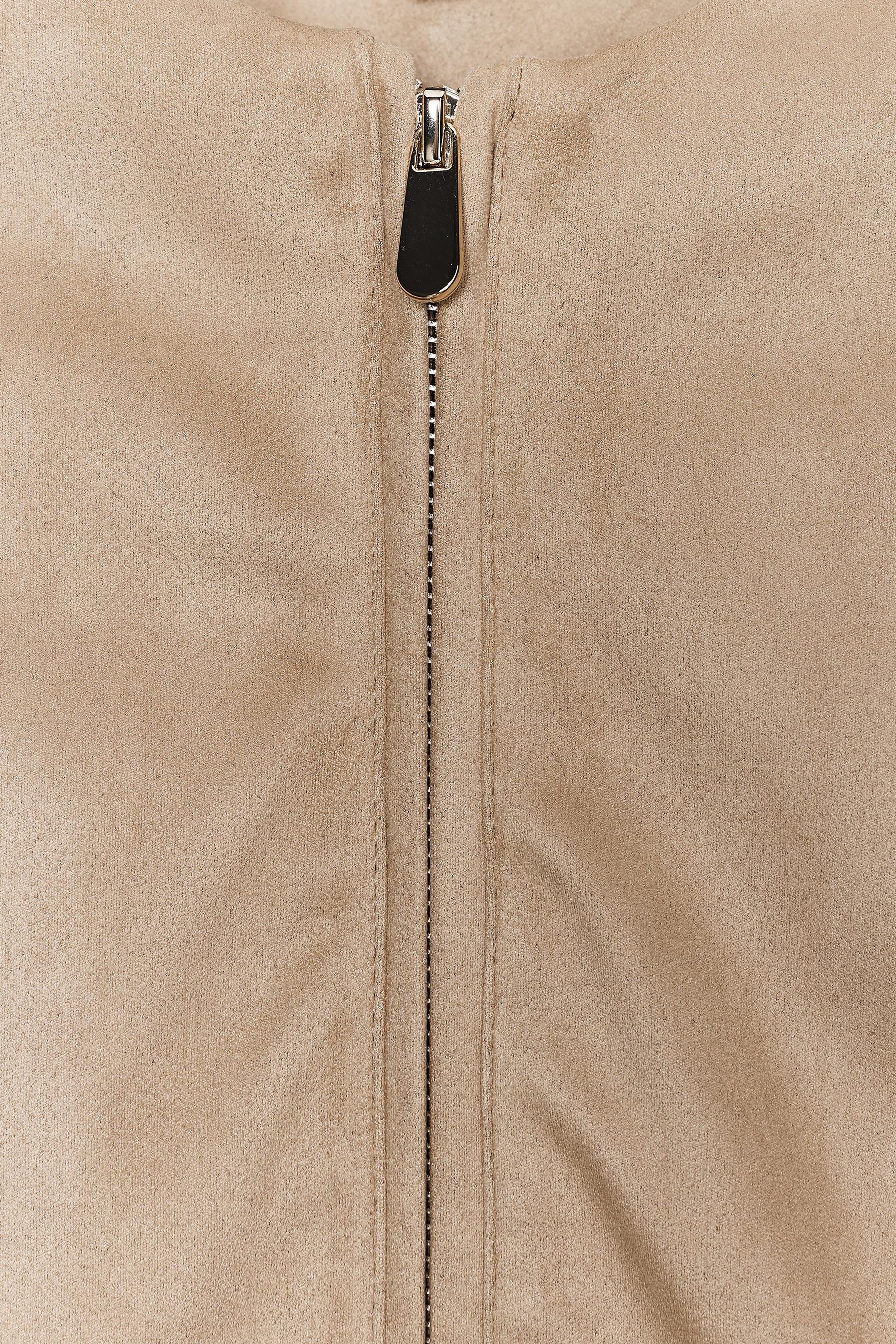 SUEDE EFFECT PEPLUM JACKET WITH BELT - Image 7