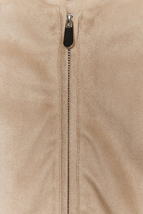 SUEDE EFFECT PEPLUM JACKET WITH BELT - Image 7