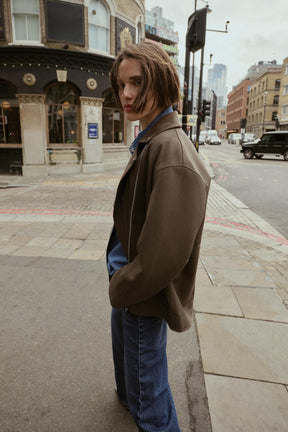 FAUX SUEDE BIKER JACKET