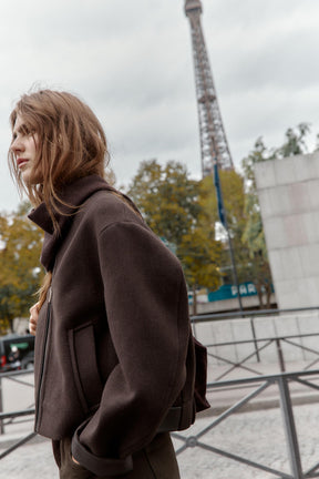 SOFT JACKET WITH LEATHER EFFECT TRIMS - Image 6