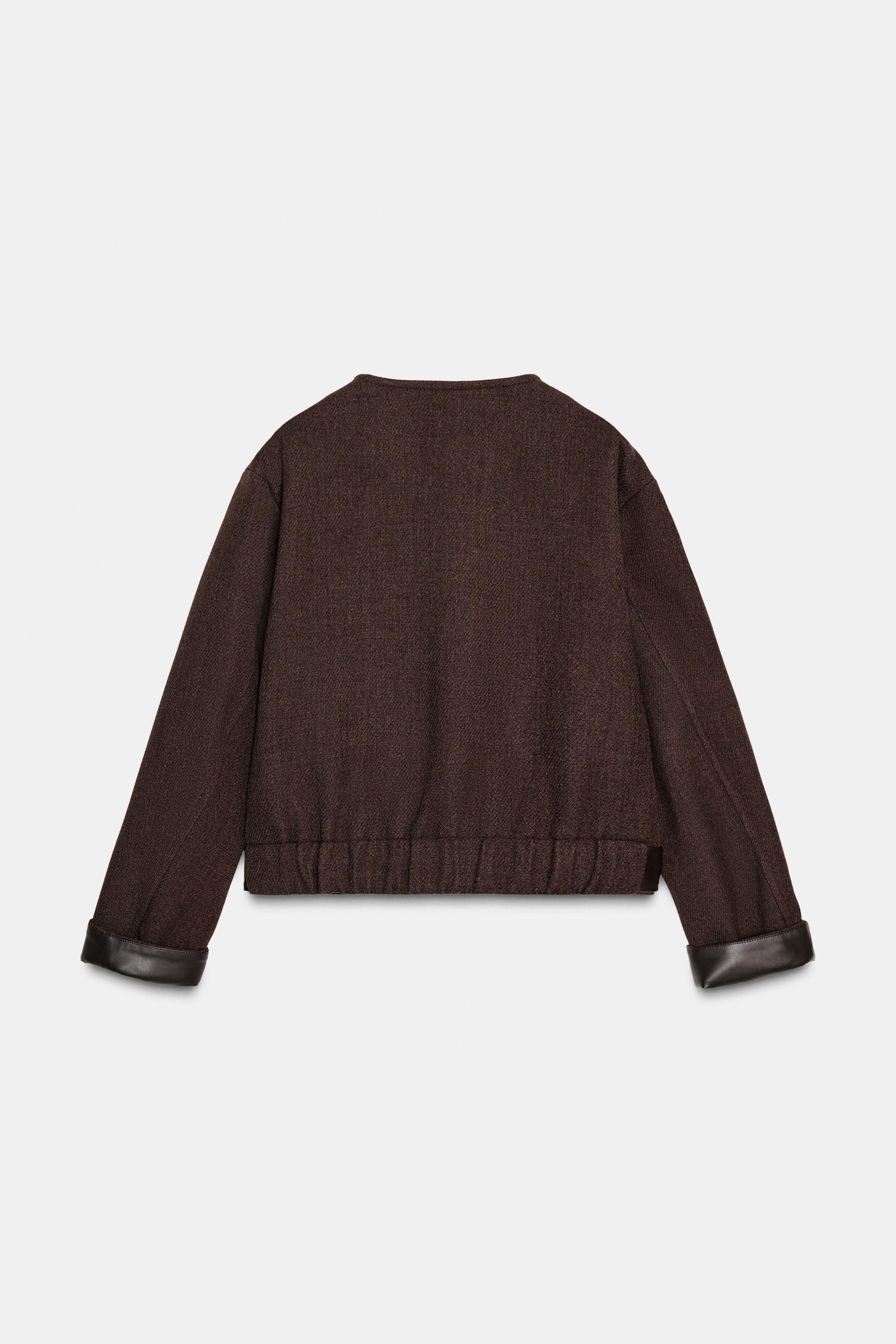 Leather-effect Trim Soft Jacket