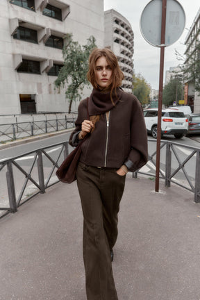 Leather-effect Trim Soft Jacket