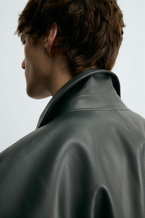 RELAXED FIT FAUX LEATHER JACKET - Image 6