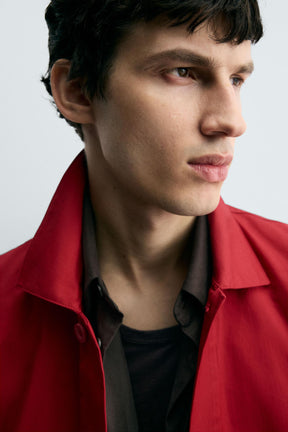 COTTON HERRINGBONE OVERSHIRT - Image 5