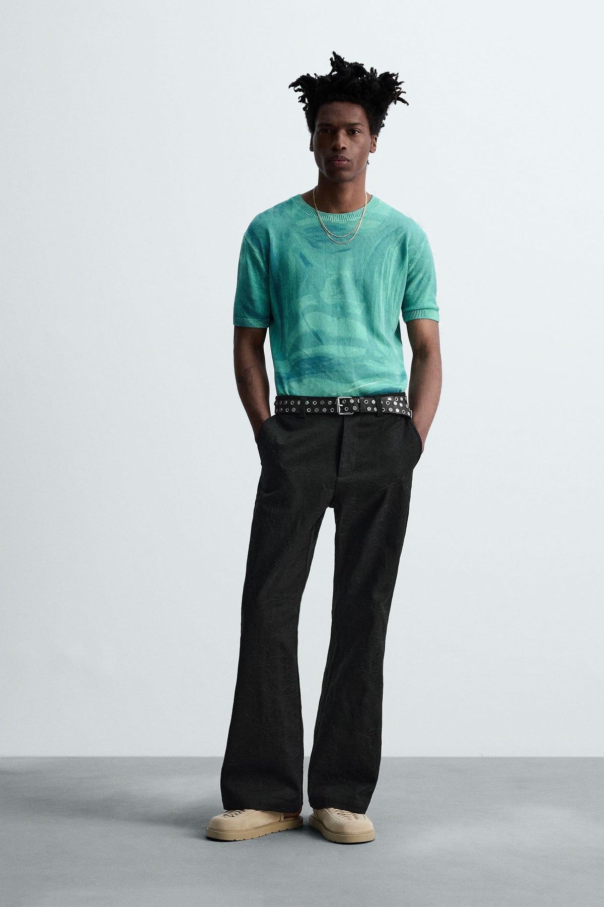 FLORAL EMBROIDERY TROUSERS - Image 1