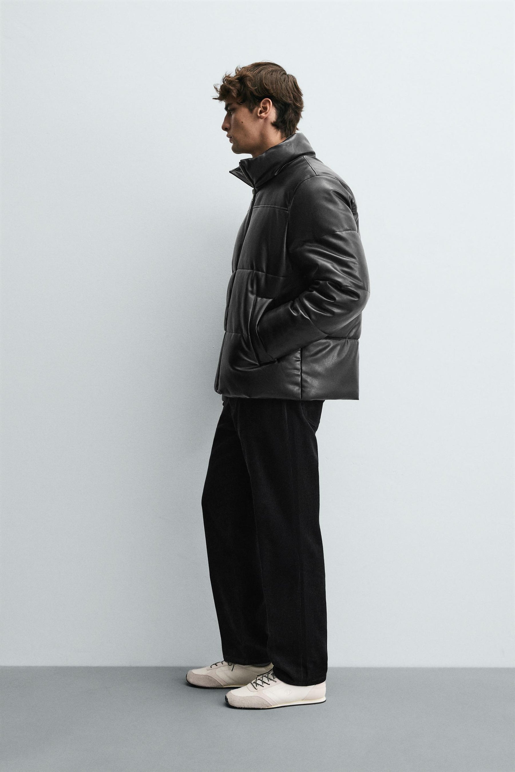 FAUX LEATHER PUFFER JACKET - Image 4