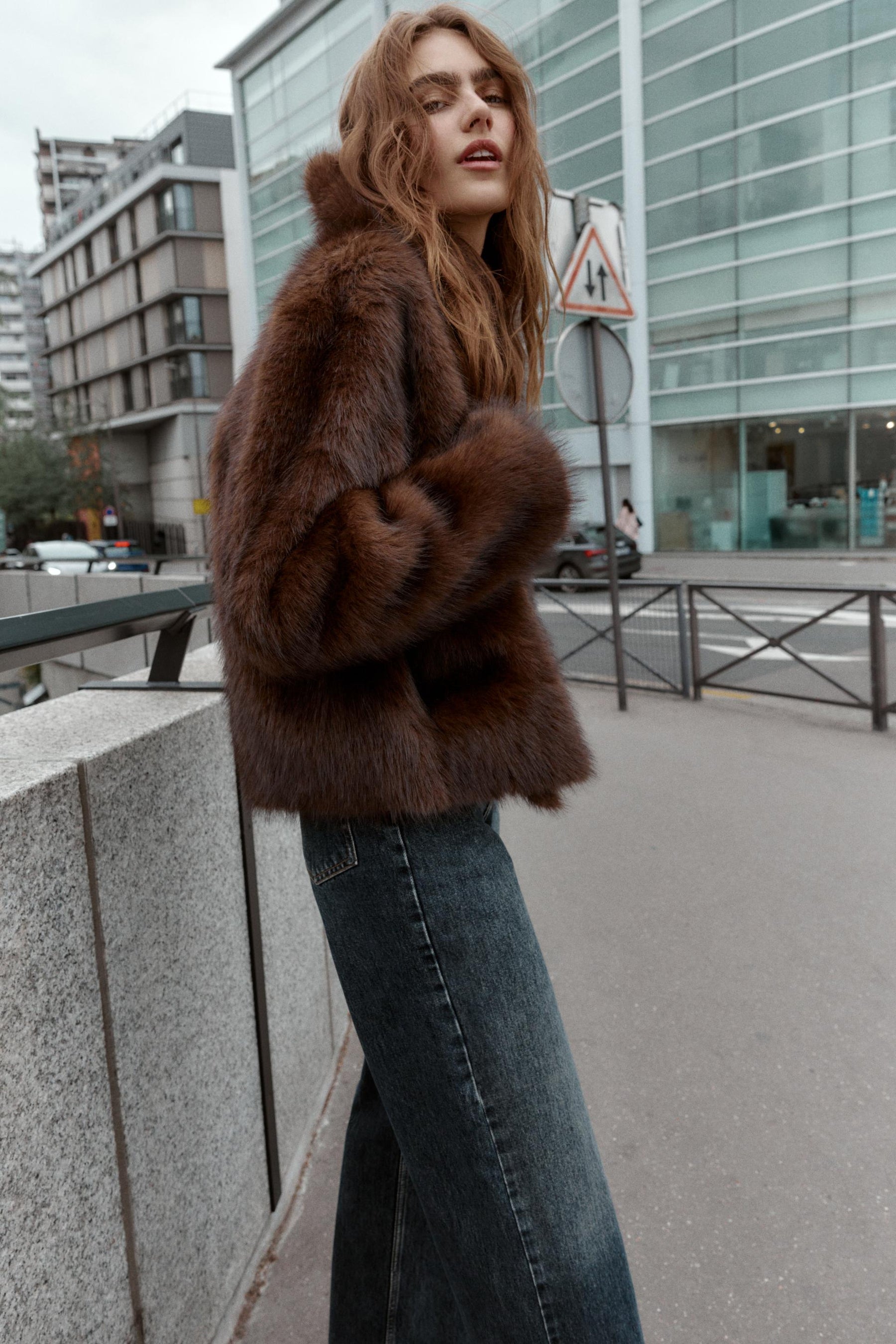 REVERSIBLE FAUX FUR JACKET