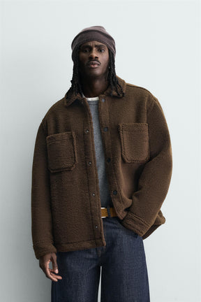 FAUX SHEARLING OVERSHIRT WITH POCKETS - Image 2