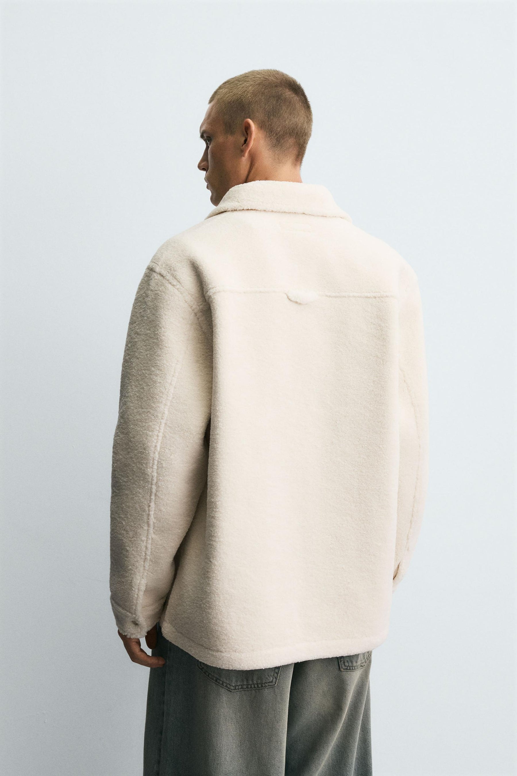 FAUX SHEARLING OVERSHIRT WITH POCKETS - Image 3