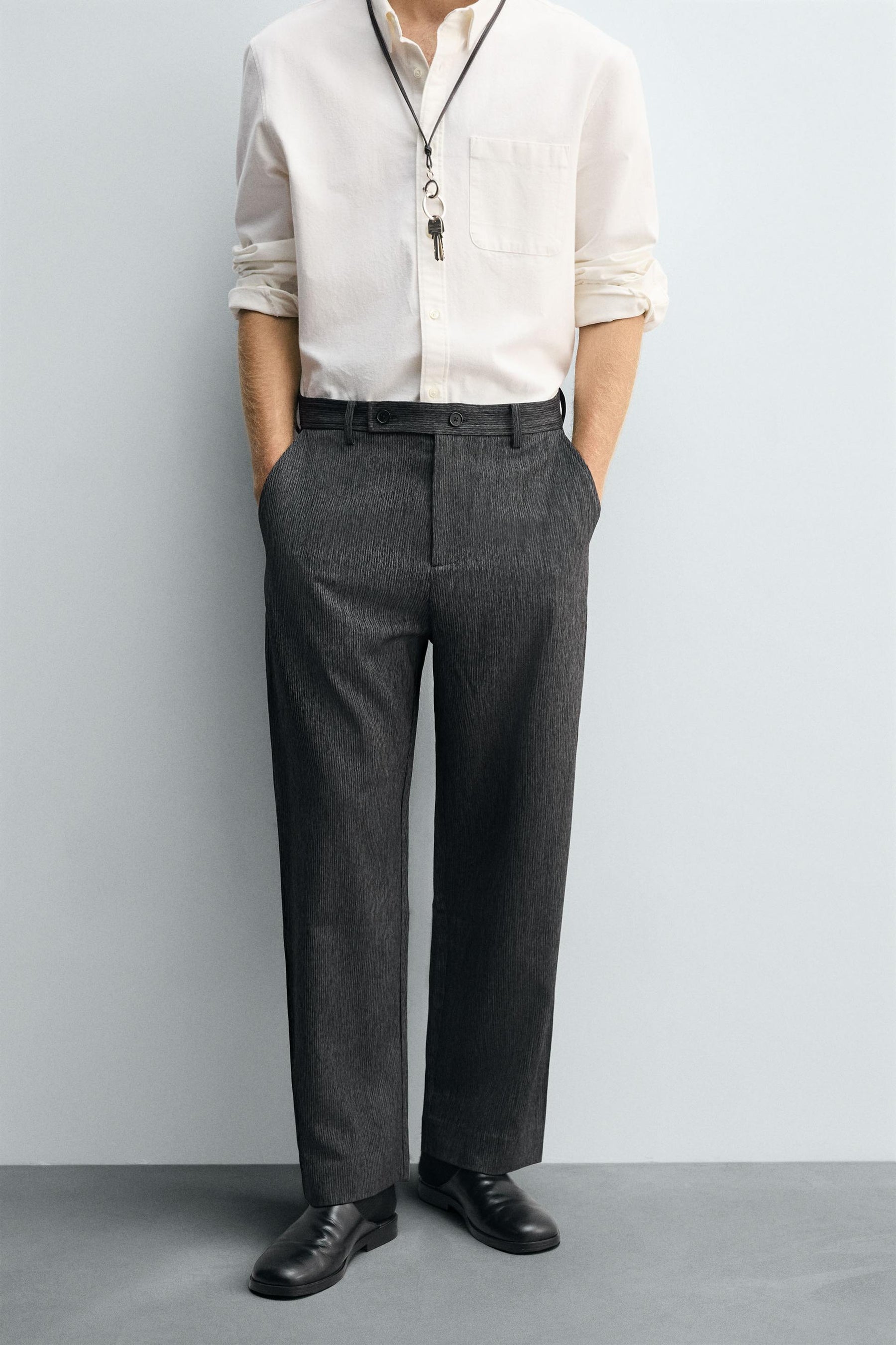 TEXTURED CARROT FIT TROUSERS - Image 2