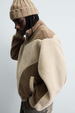 FAUX SHEARLING JACKET WITH CONTRAST TRIMS - Image 5