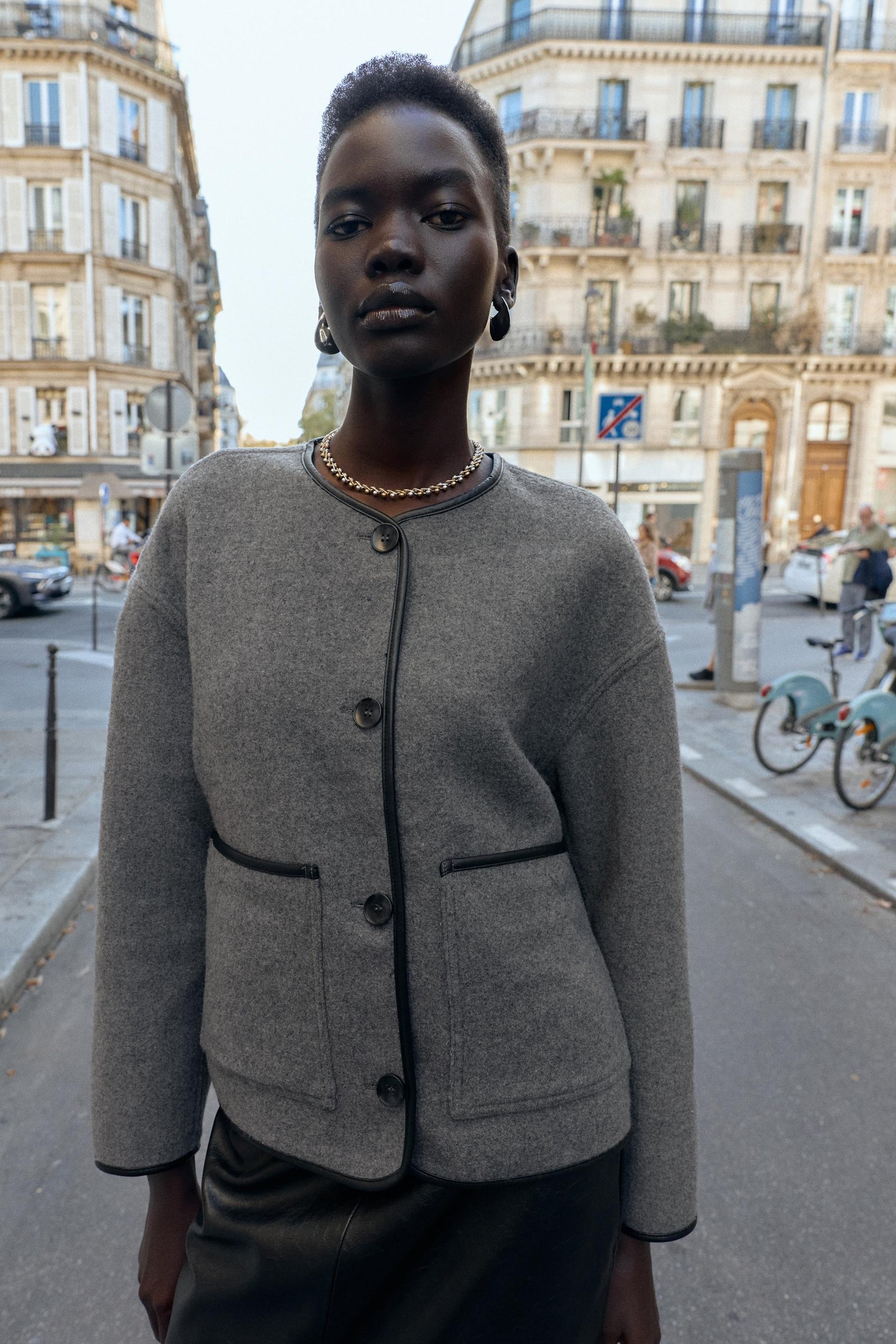 REVERSIBLE FAUX LEATHER JACKET