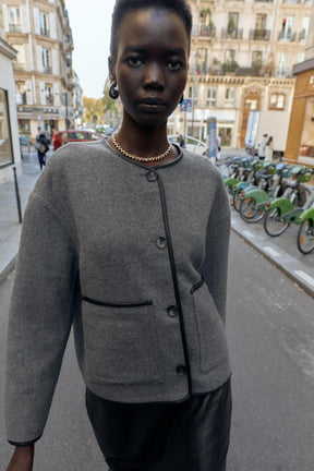 REVERSIBLE FAUX LEATHER JACKET