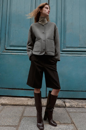 REVERSIBLE JACKET WITH FAUX LEATHER TRIMS - Image 5