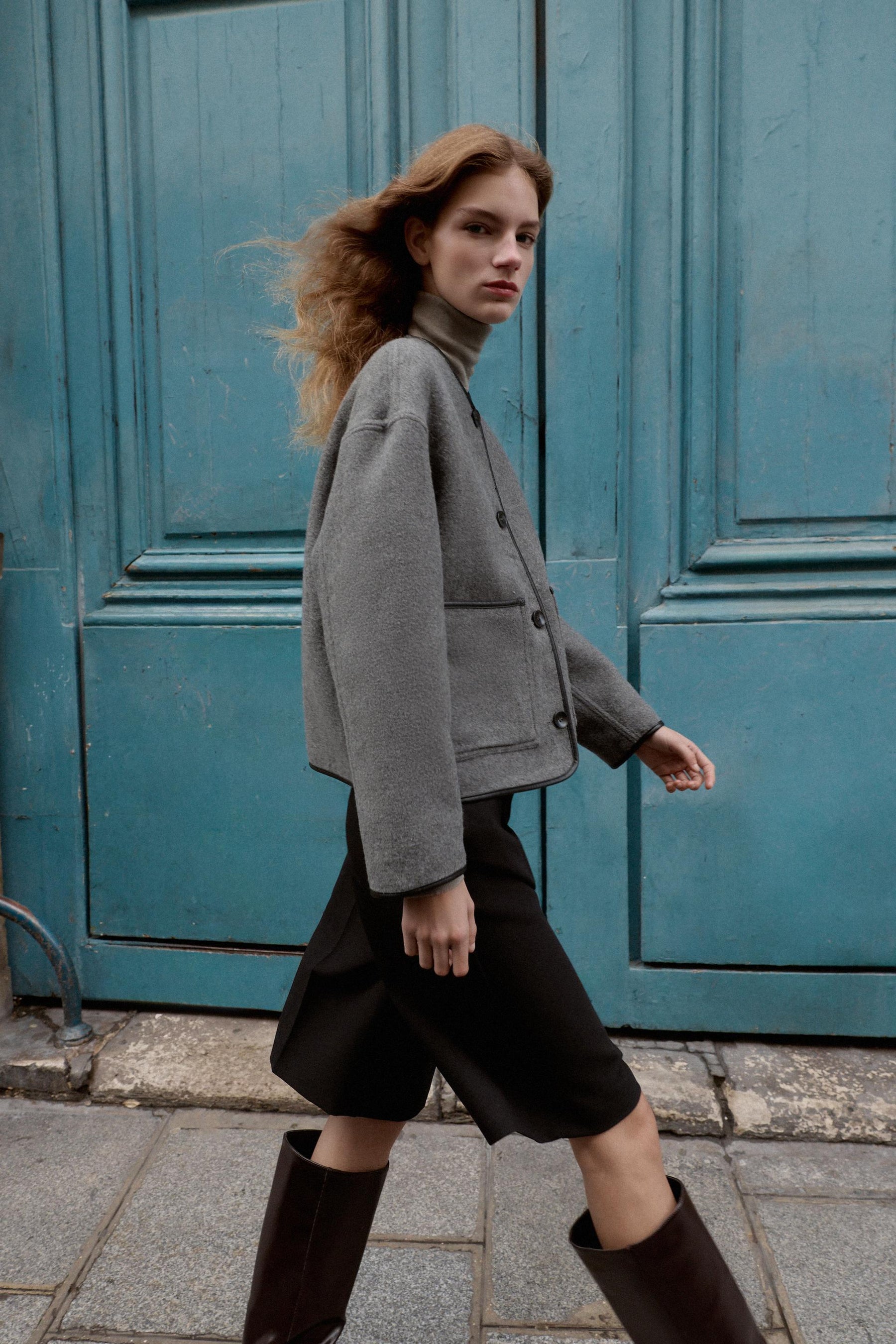 REVERSIBLE JACKET WITH FAUX LEATHER TRIMS - Image 6