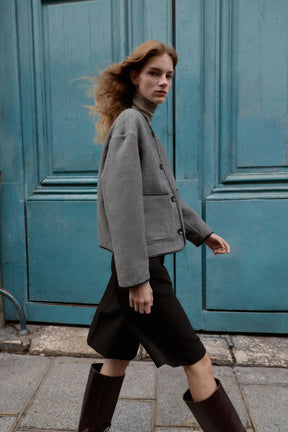 REVERSIBLE JACKET WITH FAUX LEATHER TRIMS - Image 6