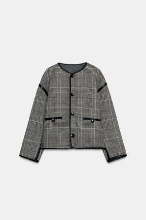 REVERSIBLE JACKET WITH FAUX LEATHER TRIMS - Image 7