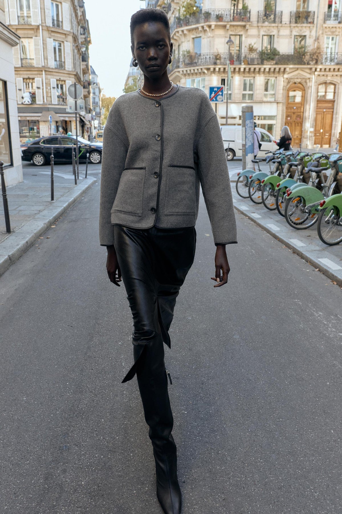 REVERSIBLE FAUX LEATHER JACKET