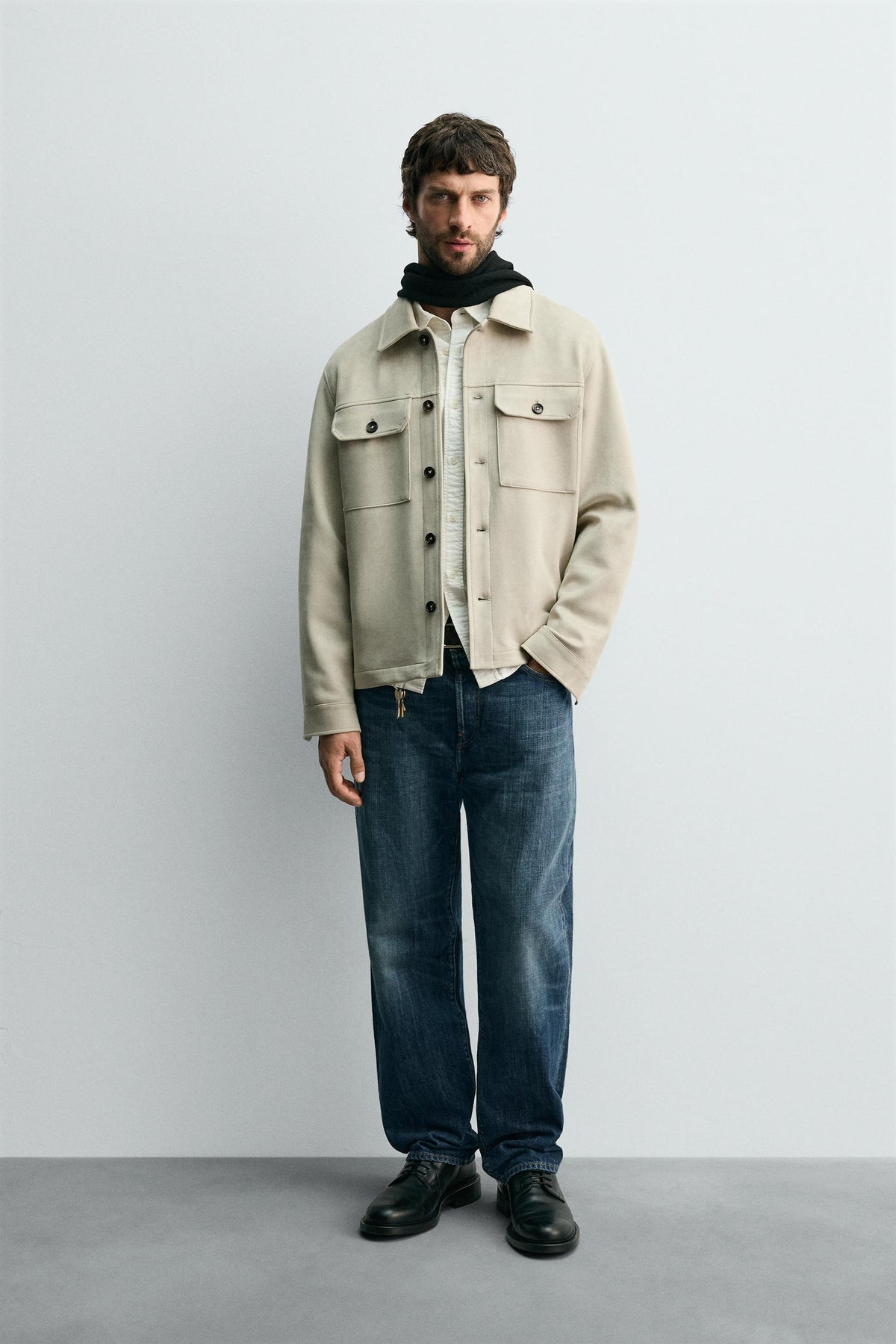 FAUX SUEDE OVERSHIRT - Image 1