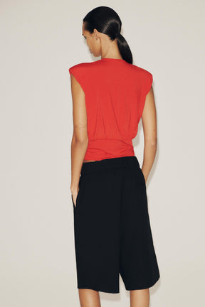Draped Shoulder Pad Top