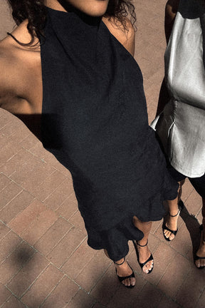 HALTER ASYMMETRIC SHORT DRESS - Image 3