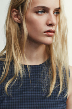 SHORT CHECKED DRESS WITH RUFFLES - Image 3