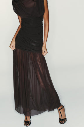 COMBINED DRAPED MIDI DRESS - Image 3