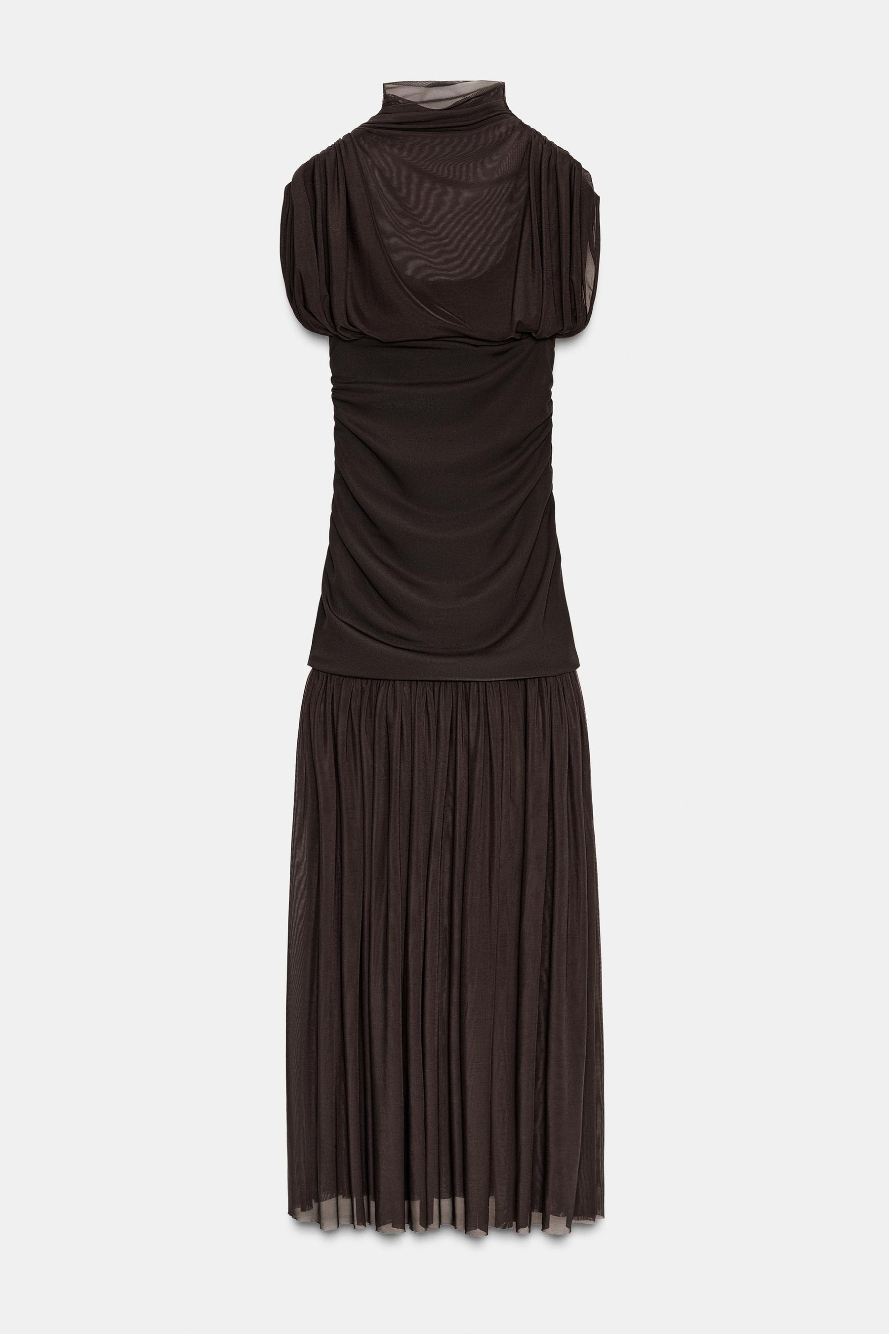 COMBINED DRAPED MIDI DRESS - Image 6