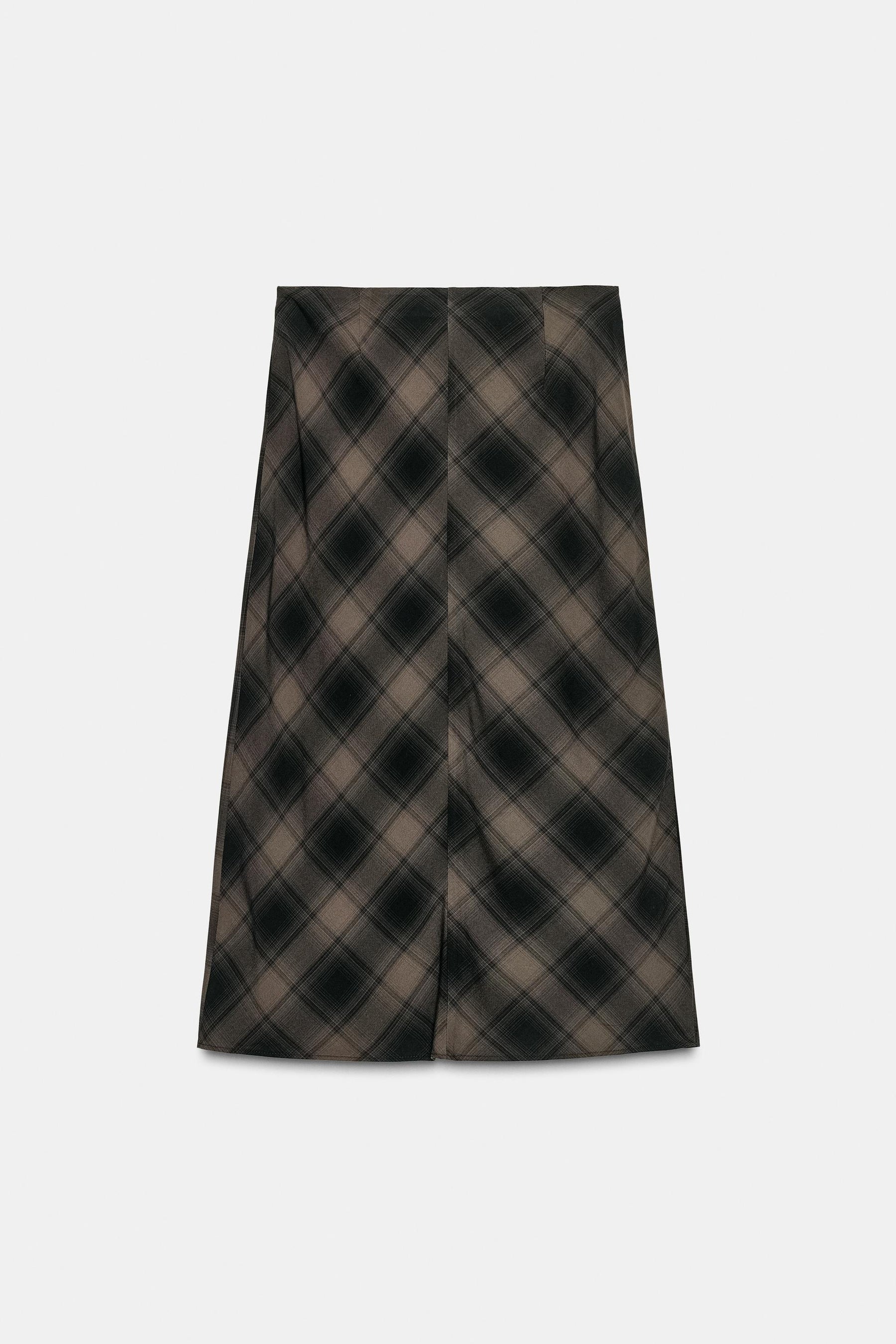 CHECKED MIDI SKIRT