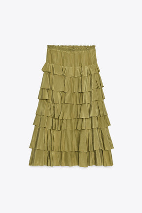 Ruffled Midi Skirt