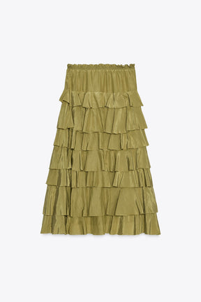 Ruffled Midi Skirt