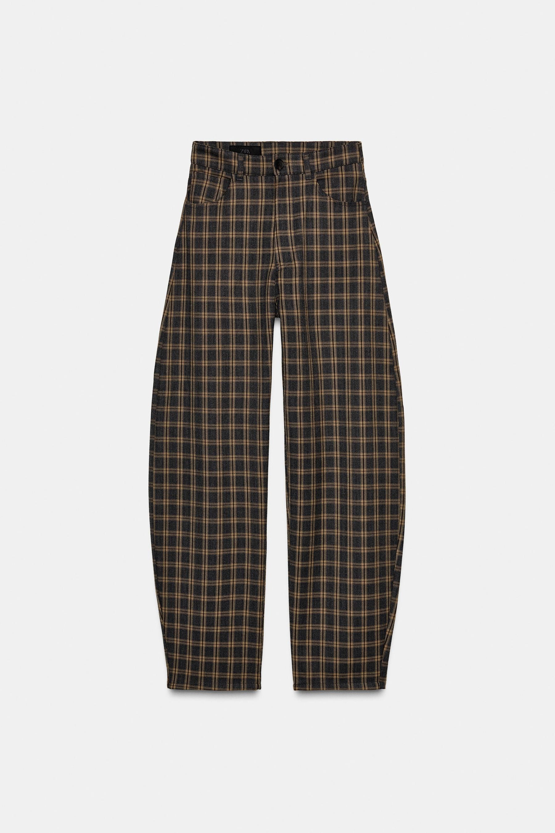 Checked Balloon Trousers