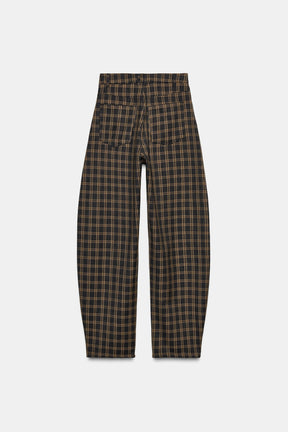 Checked Balloon Trousers