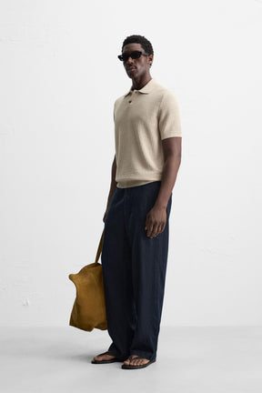 TEXTURED KNIT POLO SHIRT - Image 4