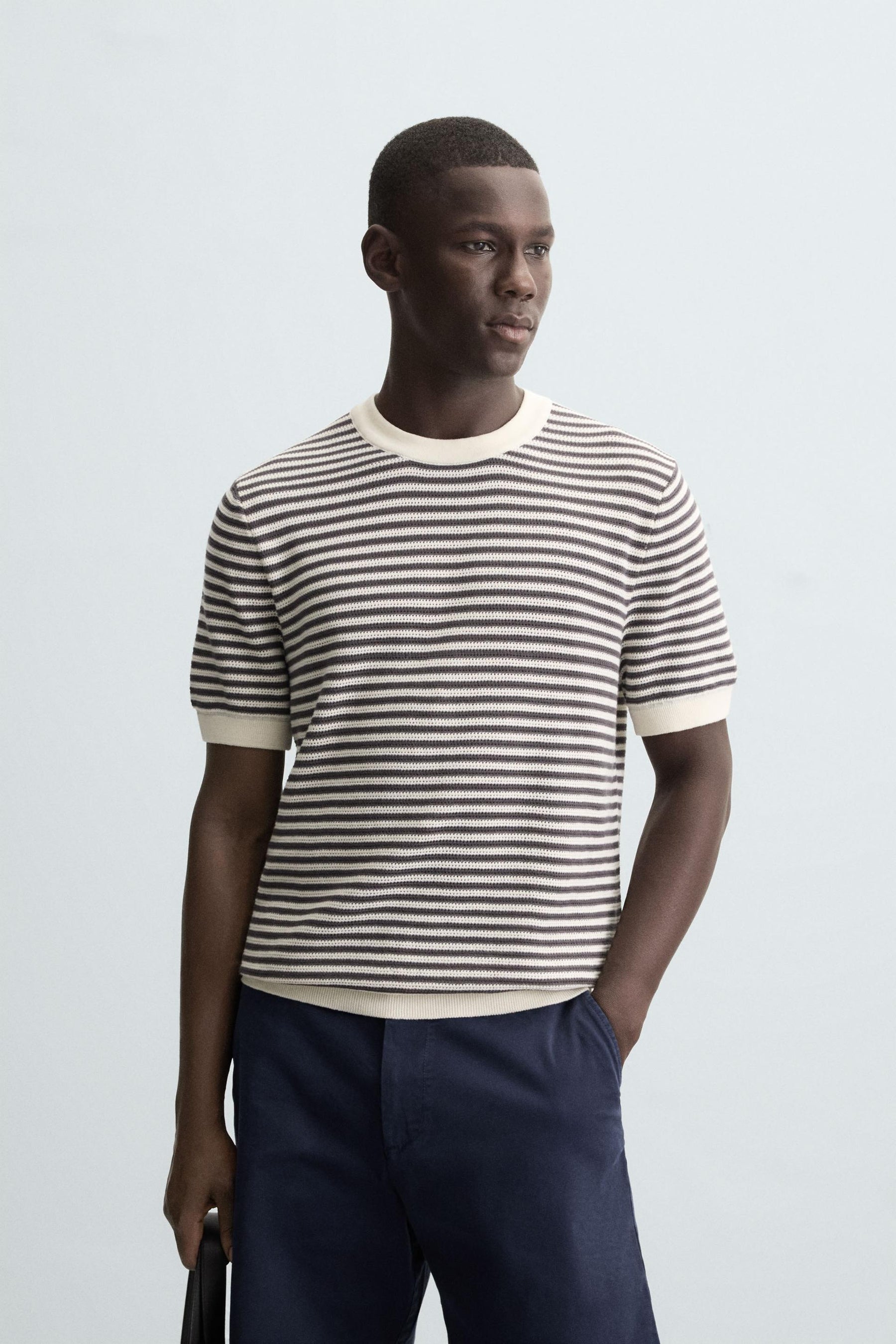 STRIPED KNIT T-SHIRT - Image 2