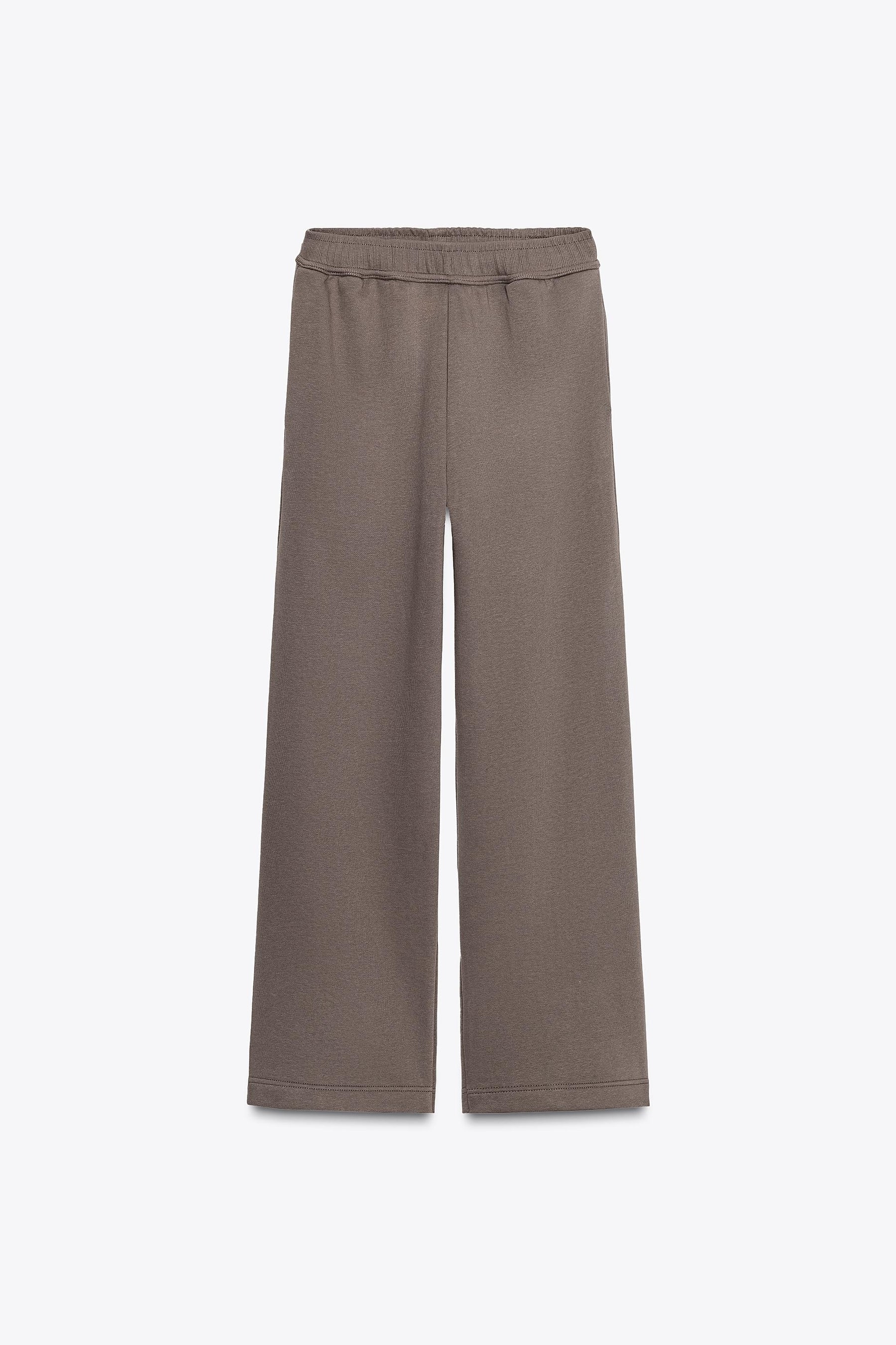 PLUSH WIDE-LEG TROUSERS