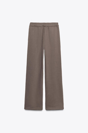 PLUSH WIDE-LEG TROUSERS