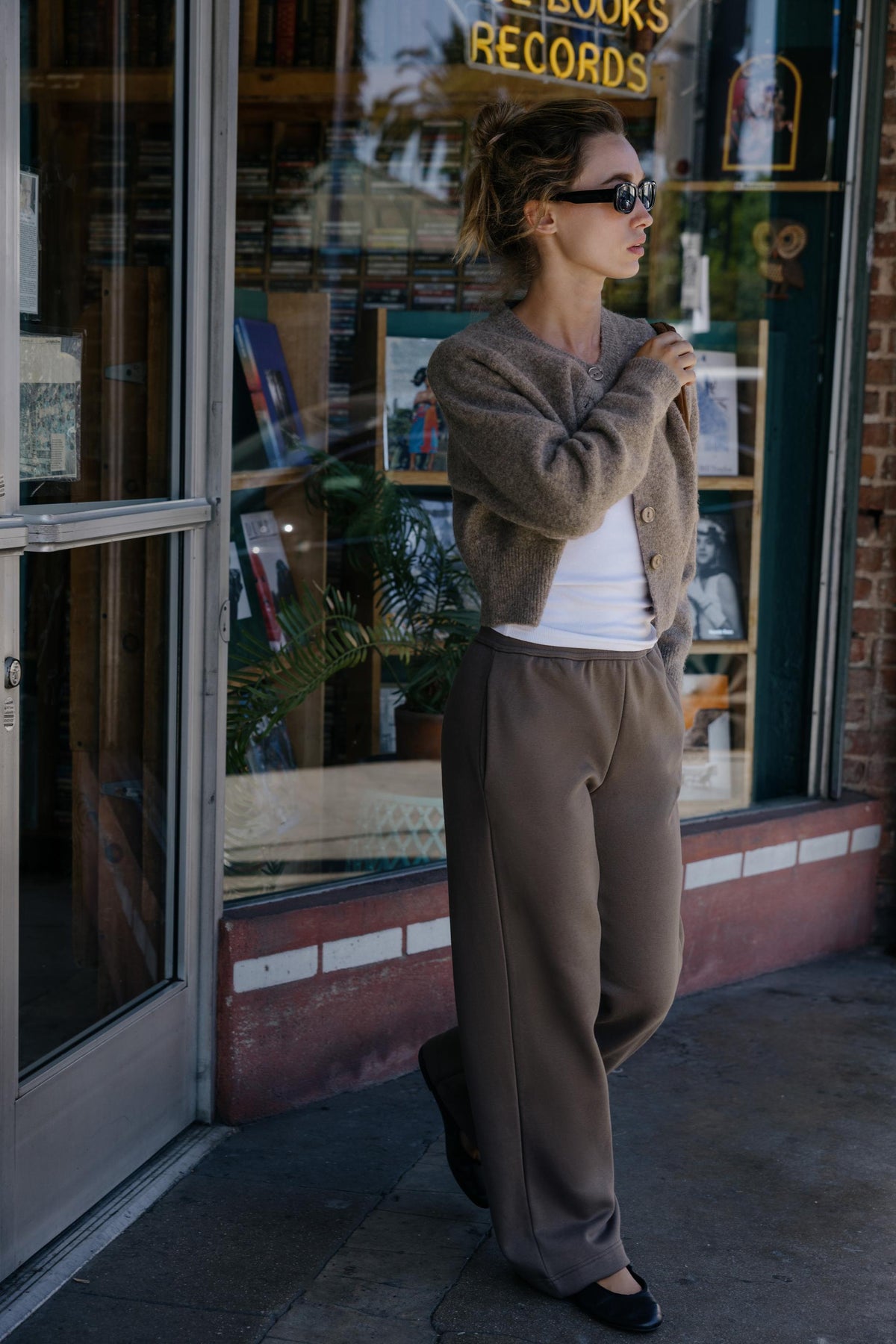 PLUSH WIDE-LEG TROUSERS