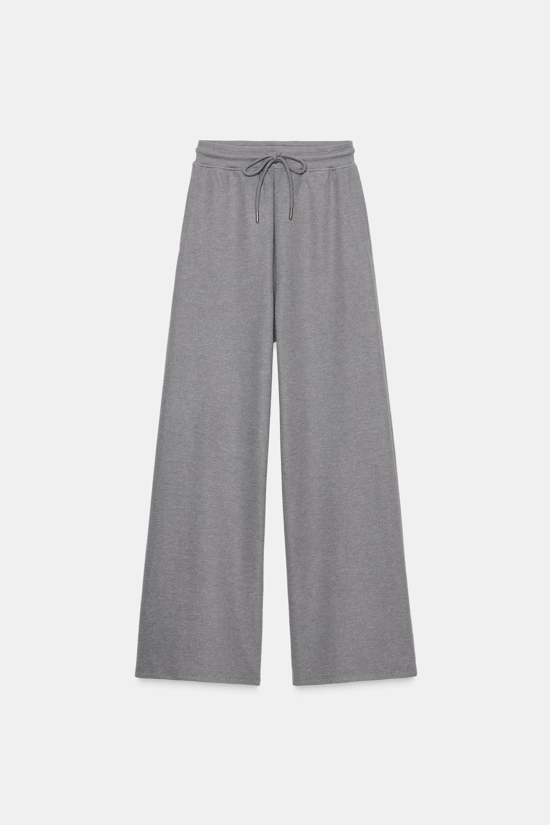 Straight-leg Rib-knit Trousers