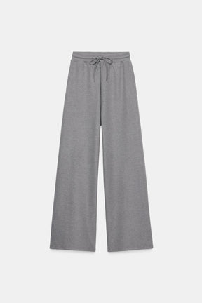Straight-leg Rib-knit Trousers