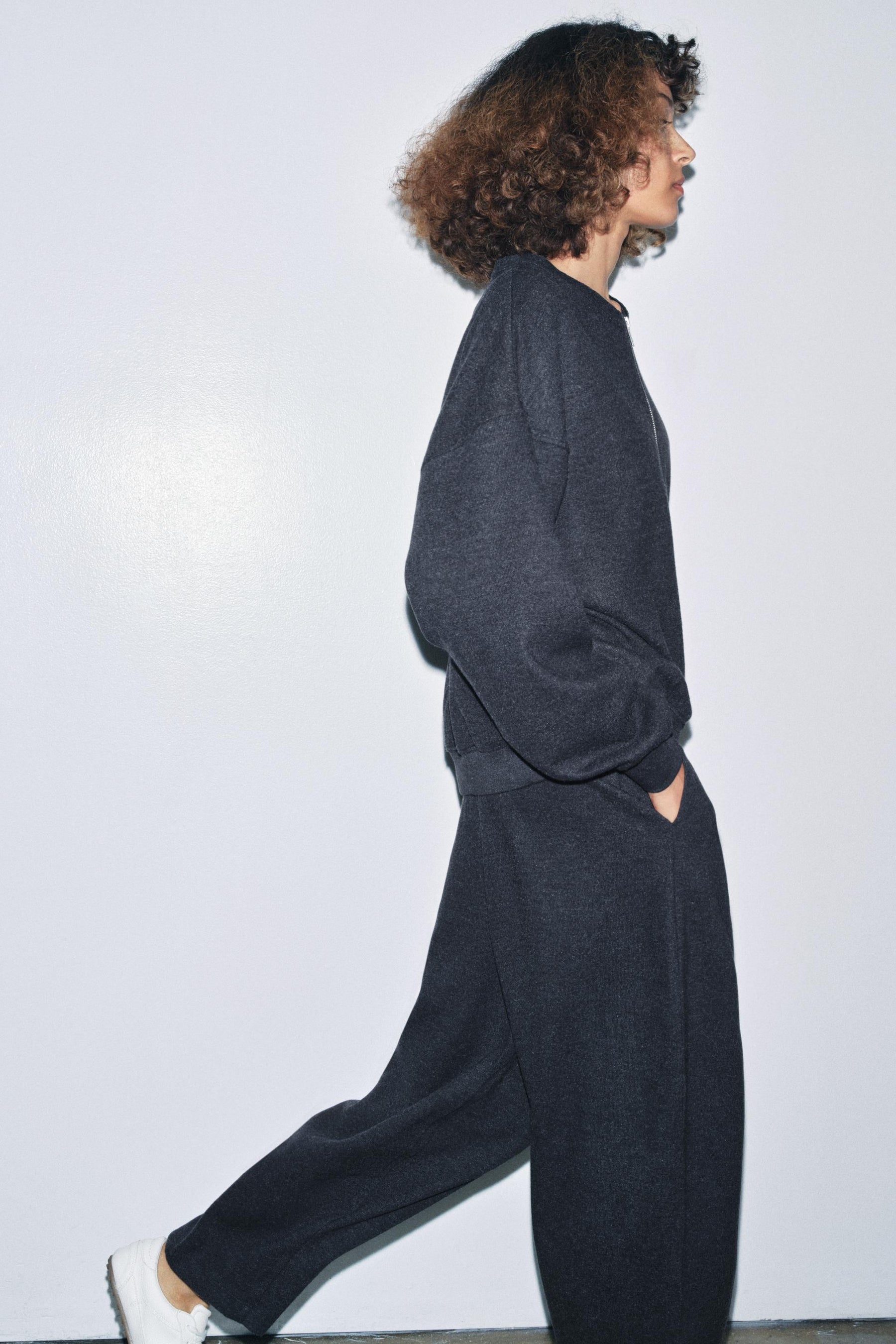 Rib Zip-Up Sweatshirt