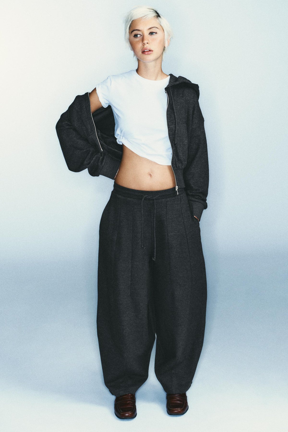 Ribbed Balloon Trousers